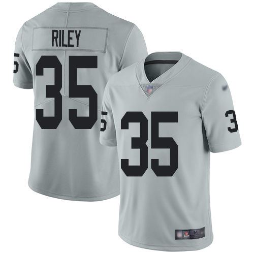 Men Oakland Raiders Limited Silver Curtis Riley Jersey NFL Football #35 Inverted Legend Jersey